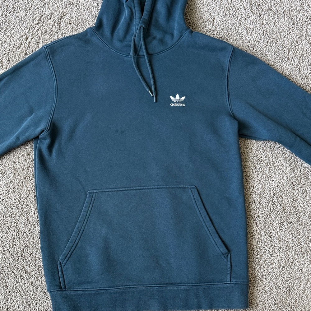 adidas Trefoil Hoodie in Teal Blue